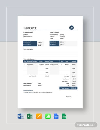 moving company invoice template