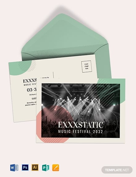music-event-postcard-template
