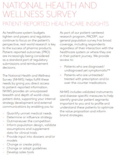 national health and wellness survey