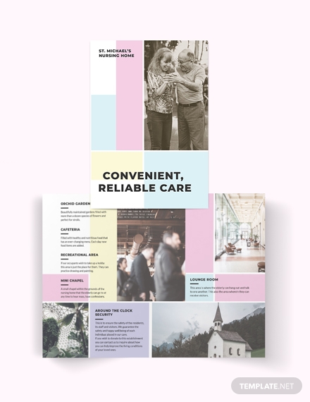 nursing home care bi fold brochure
