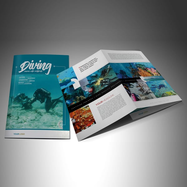 ocean diving travel catalog example