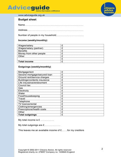 personal budget management example