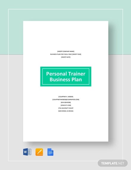 personal trainer business plan template