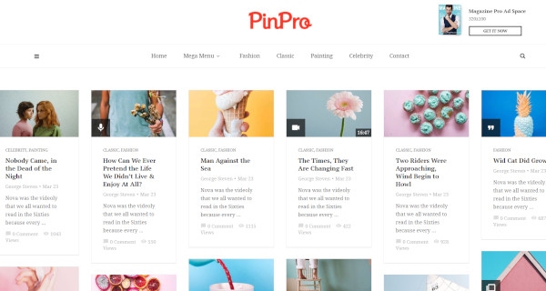 pinpro live customizer wordpress theme