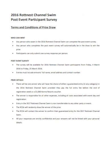 post event participant survey template