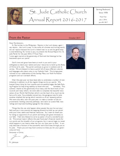 printable church annual report template