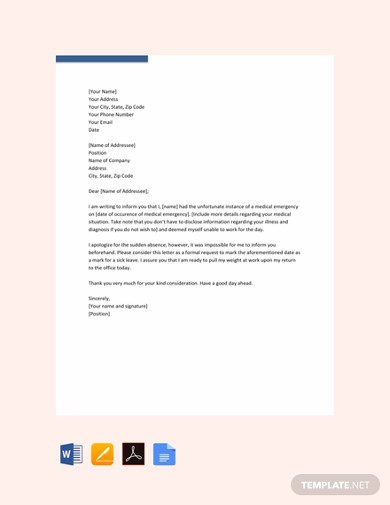 10+ Best Medical Leave Letter Templates - Word, PDF, Google Docs, Pages