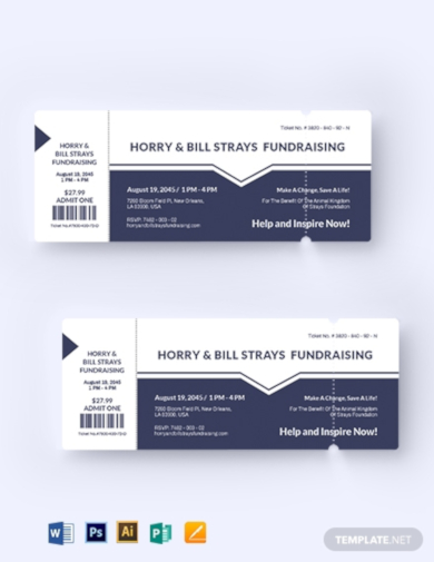 10+ Fundraising Ticket Templates - AI, Word, Pages, PSD, Publisher