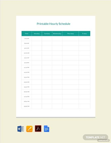 10  Sample Hourly Schedule Templates Google Docs Google Sheets MS