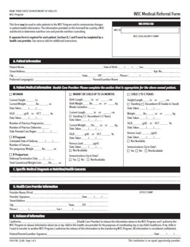 printable medical referral form
