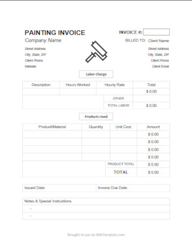 home repair invoice