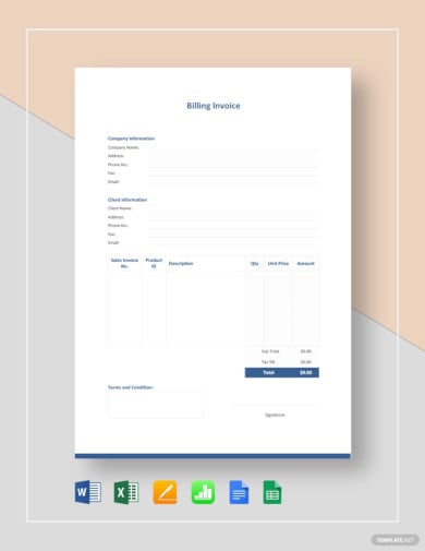professional billing invoice template1