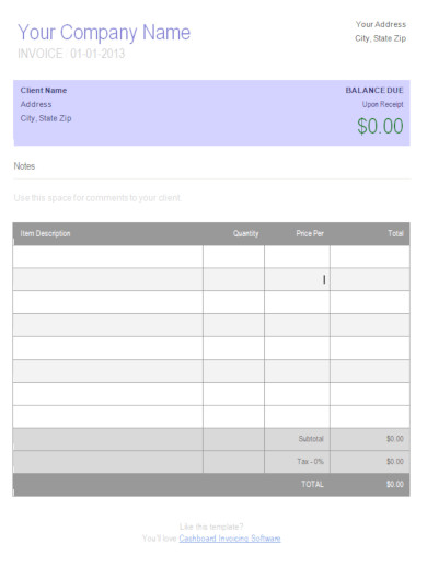 invoice professional template