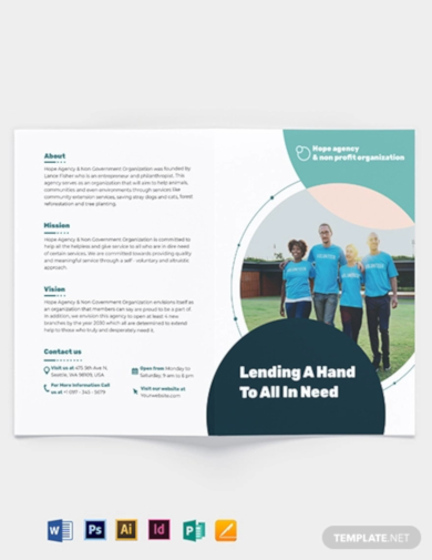 professional fundraising bi fold brochure template