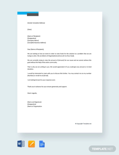 10+ Fundraising Letter Templates - PDF, Google Docs, Word, Pages