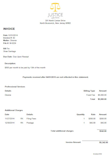 professional law firm invoice template