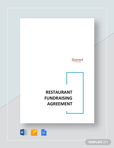professional restaurant fundraising agreement template