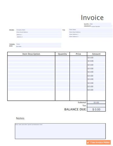 10 simple invoice templates excel word numbers pages pdf free
