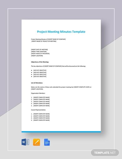 project meeting minutes format