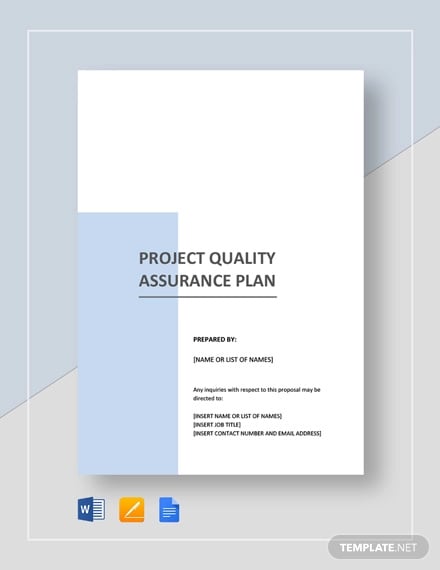 project quality assurance plan template