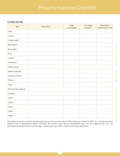 property inventory checklist in pdf