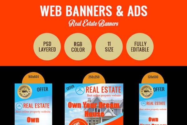 real estate ad banner template in jpg