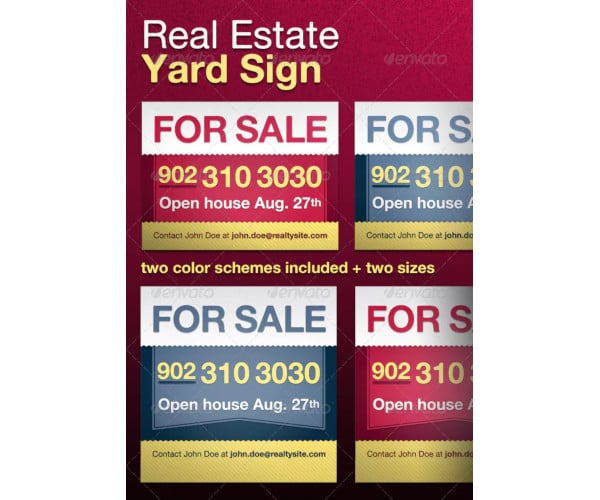 real estate yard sign template