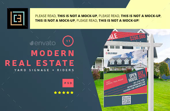 real estate yard sign in psd