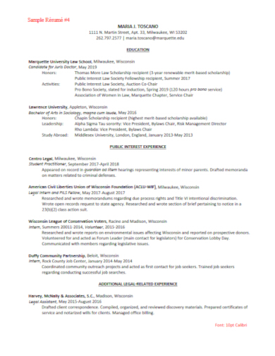 refined legal resume template