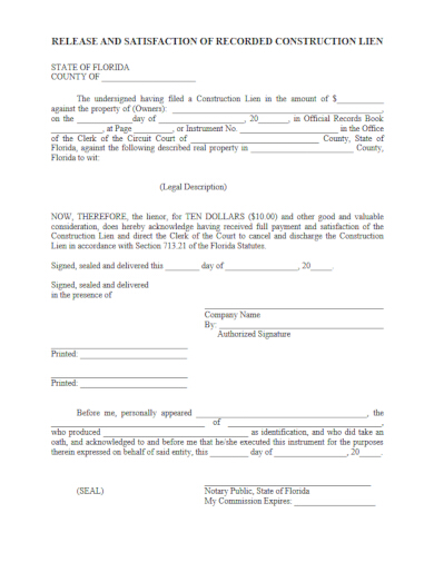 11+ Construction Release Form Templates - DOC, PDF | Free & Premium ...