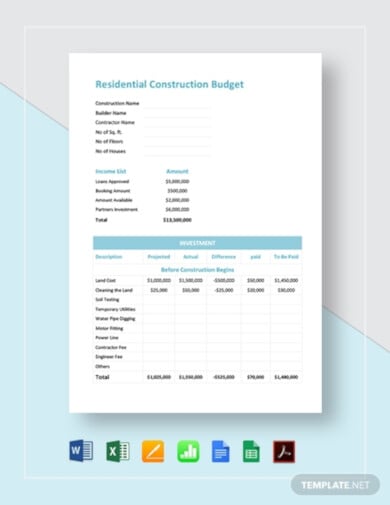 residential construction estimating inventory spreadsheet