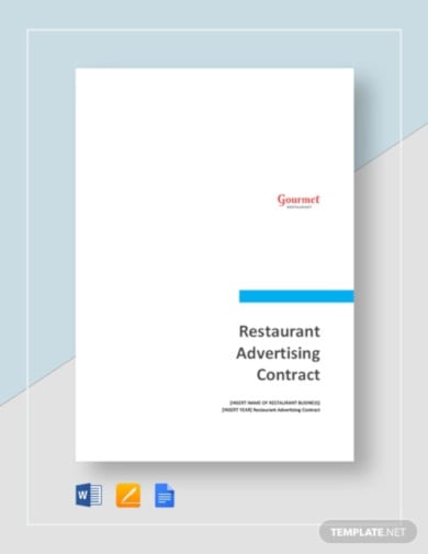 restaurant advertising contract template
