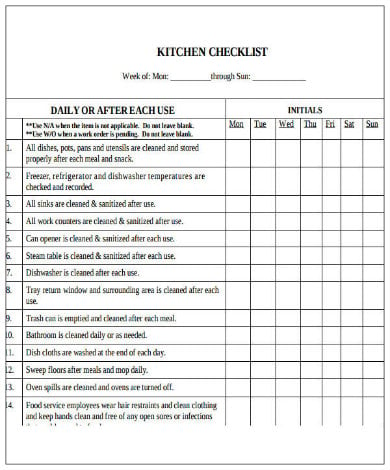 restaurant cleaning schedule checklist1