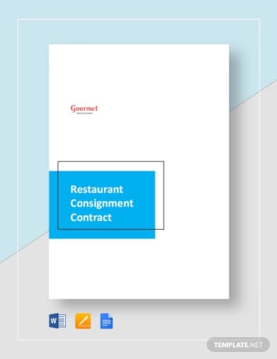 restaurant consignment contract template