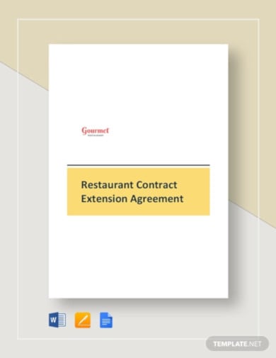 restaurant contract extension agreement template