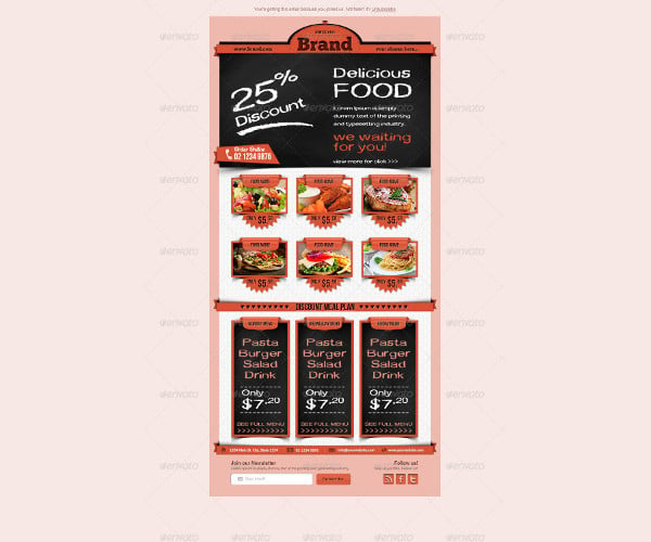 restaurant email newsletters template