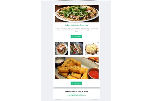 restaurant email sample template