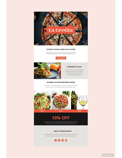 restaurant email template