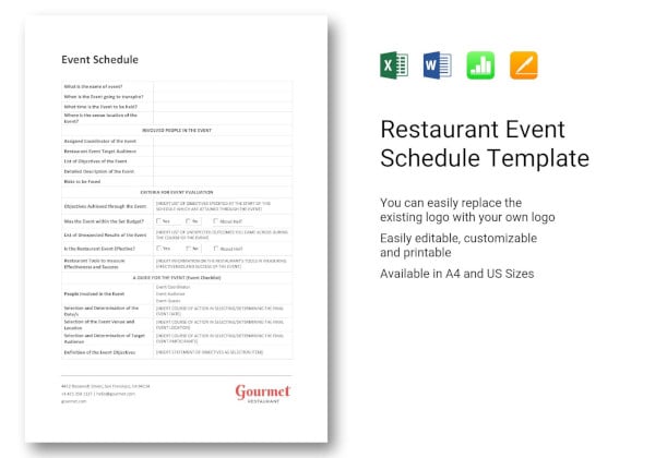 restaurant-event-schedule-template