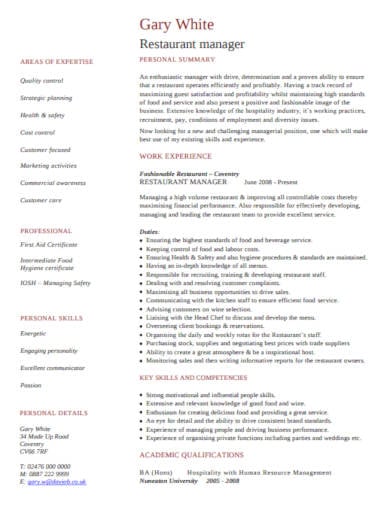 restaurant-manager-resume-in-pdf