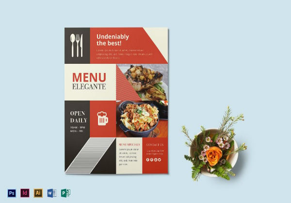 restaurant menu flyer template
