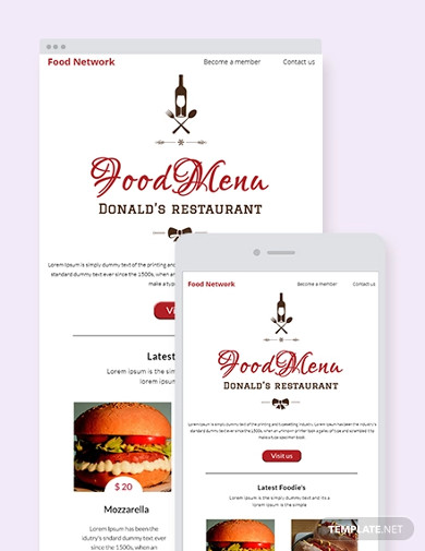 restaurant newsletter template