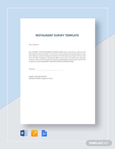 restaurant survey template