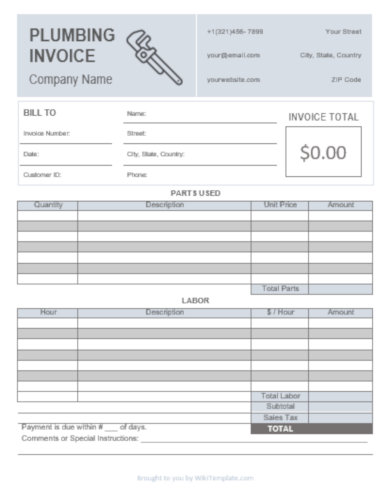 10 home repair invoice templates word excel number