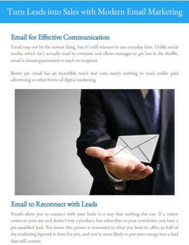 sales with email marketing sample