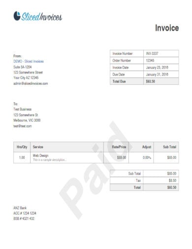 sample basic invoice template