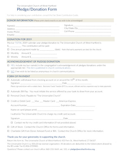 18 church donation form templates in pdf doc free premium templates