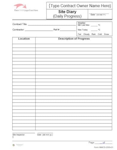 Construction Daily Report Template Free
