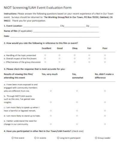 sample event evaluation form example