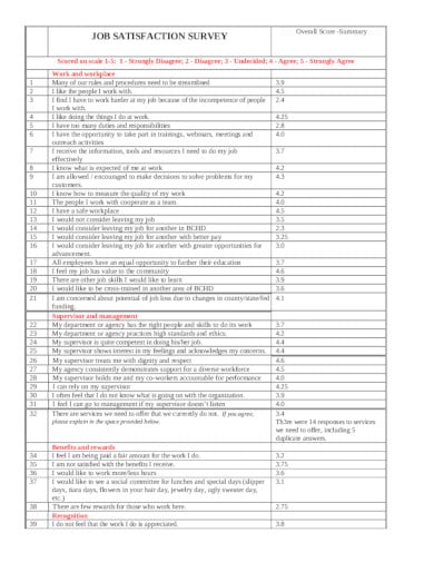 sample job satisfaction survey